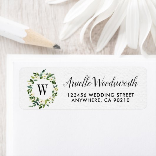  groen bloemenbruiloft Adresetiketten Etiket (Insitu)