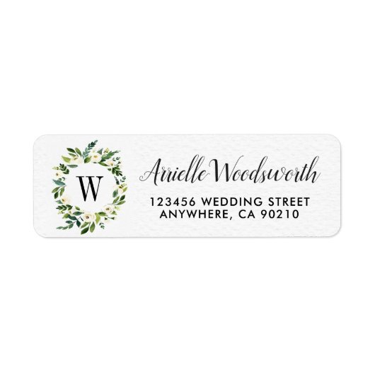  groen bloemenbruiloft Adresetiketten Etiket (Voorkant)