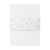 Groen bloemenbruiloft uitnodiging buikband uitnodigingen wikkel (Achterkant Voorbeeld)