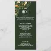 Groen Bloemend Huwelijksreceptie Menu (Voorkant)