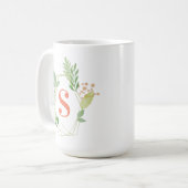 Groen Bloemend Monogram Koffiemok (Voorkant links)