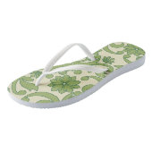 Groen bloemendecor patroon teenslippers (Schuin)