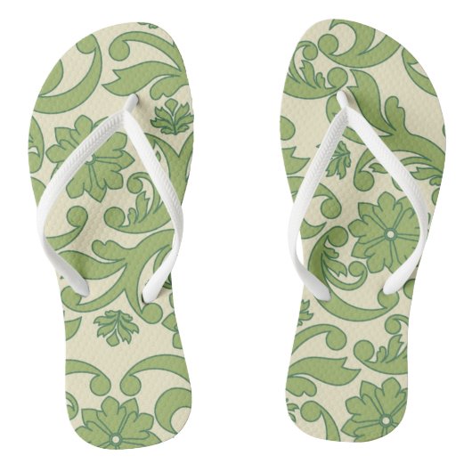 Groen bloemendecor patroon teenslippers (Voetbed)