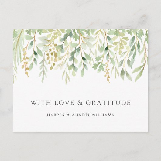 Groen Bloemendecor Trouw Dankjewel Briefkaart