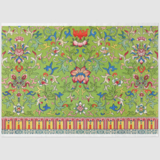 Groen bloemendecoupage weefsel tissuepapier