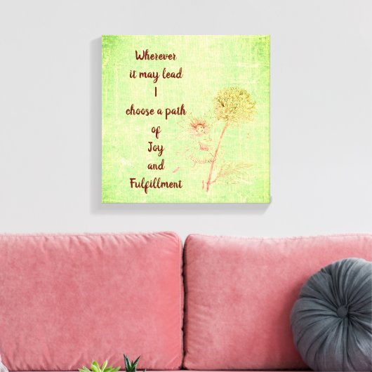 Groen  bloemenfee inspirerend quote canvas afdruk (Insitu (Woonkamer))