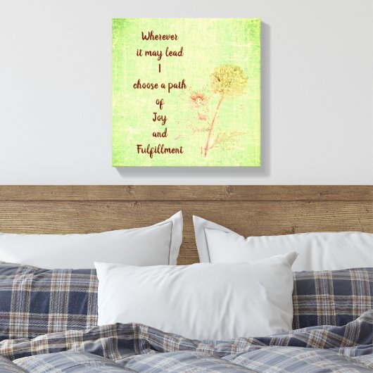 Groen bloemenfee inspirerend quote canvas afdruk (Insitu (Slaapkamer))