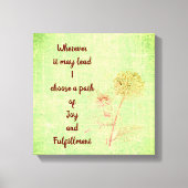 Groen bloemenfee inspirerend quote canvas afdruk (Voorkant)