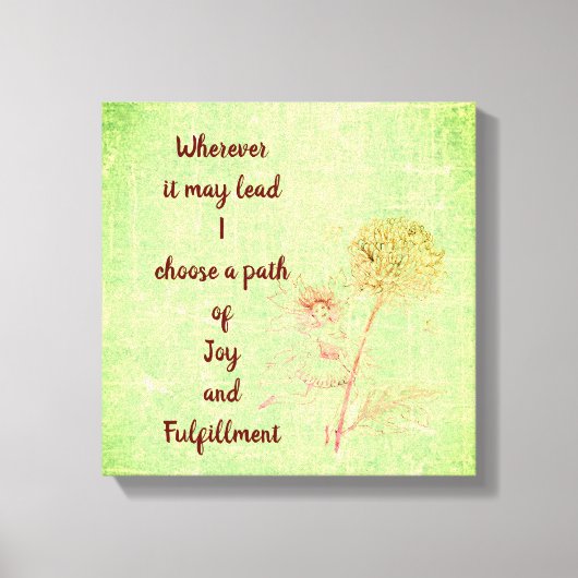 Groen  bloemenfee inspirerend quote canvas afdruk (Voorkant)