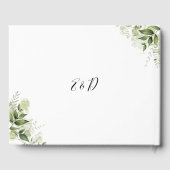 groen bloemenhart script bruiloft gastenboek (Achterkant)