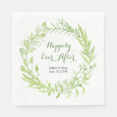 groen bloemenkrans bruiloft servet (Voorkant)