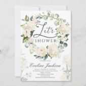 Groen bloemenkrans wit rozen goud geometrisch kaart (Voorkant)