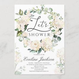 Groen bloemenkrans wit rozen goud geometrisch kaart