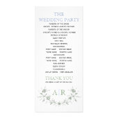 Groen bloemenlijst met monogram huwelijksprogramma reclamekaart (Achterkant)