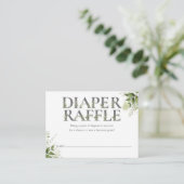 Groen Bloemenluier Raffle Baby shower Informatiekaartje (Staand voorkant)
