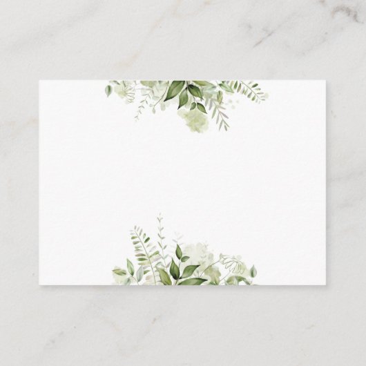 Groen Bloemenluier Raffle Baby shower Informatiekaartje (Achterkant)