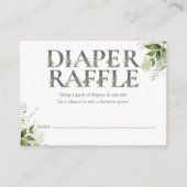 Groen Bloemenluier Raffle Baby shower Informatiekaartje (Voorkant)