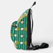 Groen bloemenpatroon groovy retro boho Crossbody Sling Bag (Rechts)