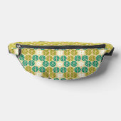 Groen bloemenpatroon groovy retro boho heuptasje (Liggend)