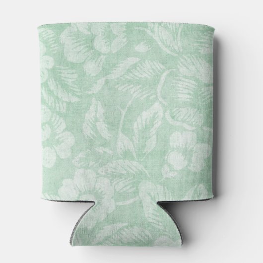 Groen  bloemenprint Monogram Blikjeskoeler (Achterkant)