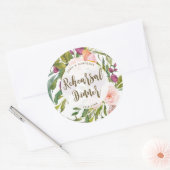 groen bloemenrepetitie diner sticker (Envelop)