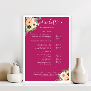 Groen Bloemensalon prijslijst Poster