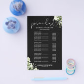 Groen Bloemensalon Service Menu Prijslijst (Enkel)