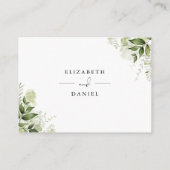 groen bloemenschrift wensend goed bruiloft informatiekaartje (Achterkant)