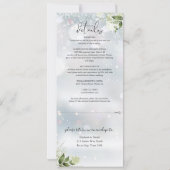 groen bloemensneeuw alles in één winter bruiloft kaart (Achterkant)