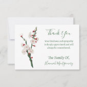  groen bloemensympathie dank u kaarten notitiekaartje (Voorkant)