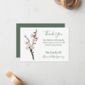  groen bloemensympathie dank u kaarten notitiekaartje (Voorkant / Achterkant in situ)