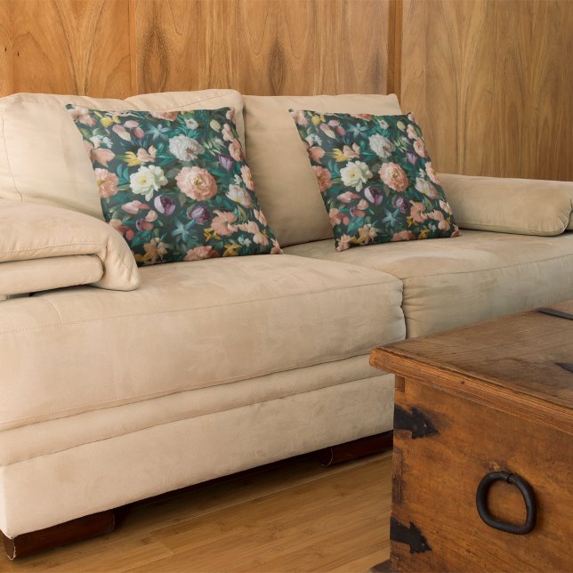  groen bloemenveer Sierkussen (Creator heeft geüpload)