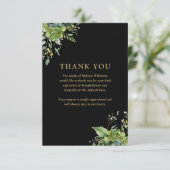 groen bloemenviering van het leven begrafenis bedankkaart (Staand voorkant)