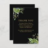 groen bloemenviering van het leven begrafenis bedankkaart (Voorkant / Achterkant)