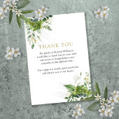 groen bloemenviering van het leven begrafenis bedankkaart