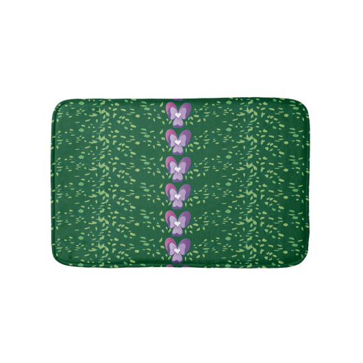  groen bloemetjespatroon badmat (Voorkant)