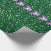 groen bloemetjespatroon cadeaupapier (Hoek)