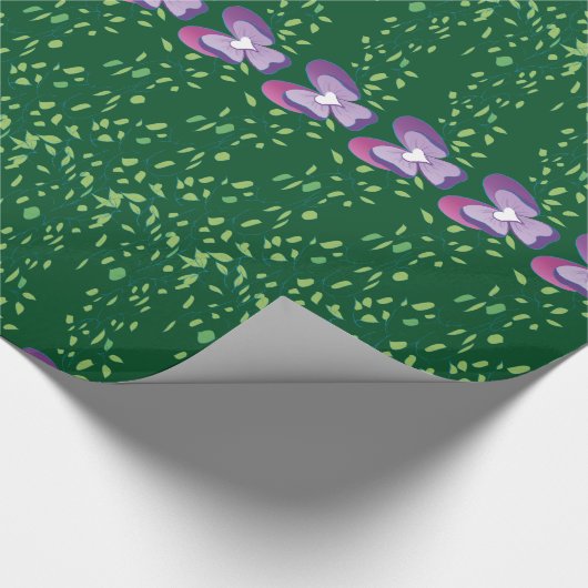  groen bloemetjespatroon cadeaupapier (Hoek)