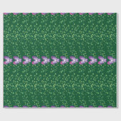 groen bloemetjespatroon cadeaupapier (Vlak)