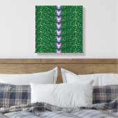 groen bloemetjespatroon canvas afdruk (Insitu (Slaapkamer))