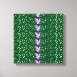 groen bloemetjespatroon canvas afdruk