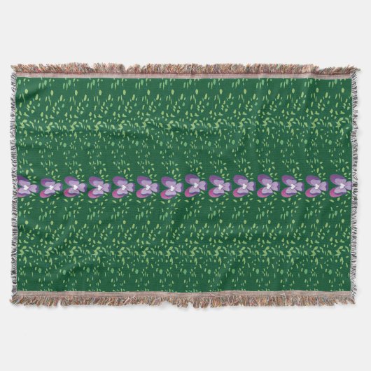 groen bloemetjespatroon deken (Voorkant)