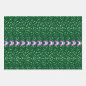  groen bloemetjespatroon inpakpapier vel (Voorkant 3)