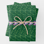 groen bloemetjespatroon inpakpapier vel (In situ)