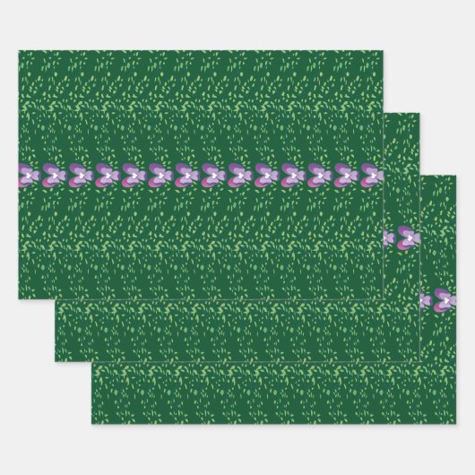  groen bloemetjespatroon inpakpapier vel (Set)