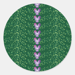 groen bloemetjespatroon ronde sticker