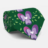  groen bloemetjespatroon stropdas (Opgerold)
