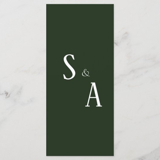 Groen bloemig bruiloftsreceptiemenu menu (Achterkant)