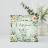 Groen bloemig elegant vrijgezellenfeest kaart (Staand voorkant)