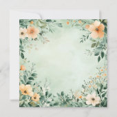 Groen bloemig elegant vrijgezellenfeest kaart (Achterkant)